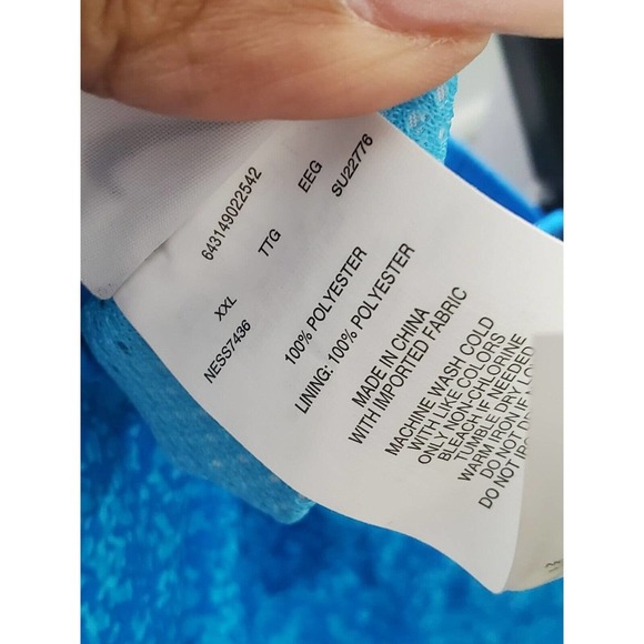 Nike Men's Blue 100% Polyester Pull On Swim Trunk Logo Print Shorts Size 2XL - Picture 8 of 12